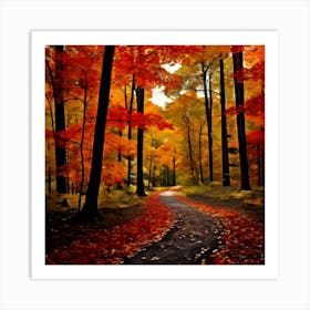 Autumn Forest Path Art Print