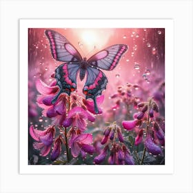 Butterfly In The Rain 1 Art Print