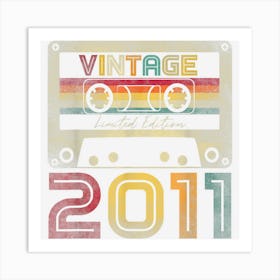 Vintage 2011 Cassette Tape 12th Birthday 12 Years Old Art Print