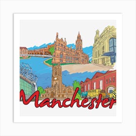 Manchester Cityscape Art Print