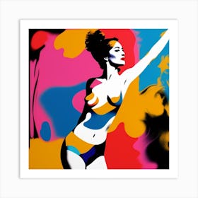 'Nude'female form splash over Art Print