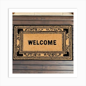 A Photo Of A Door Mat With A Welcome Mat Pattern 19 Art Print