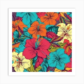 Hibiscus Pattern Art Print