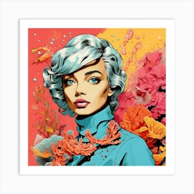 Girl With Blue Hair 1 Art Print