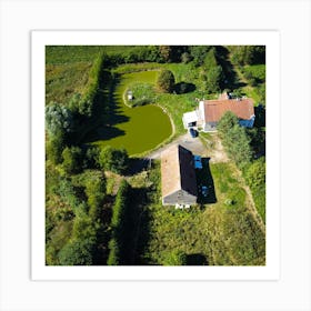 Aerial View Of A Farm 1 Art Print