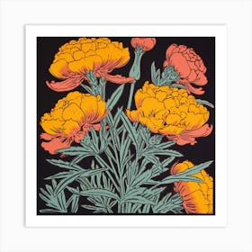 Marigold 3 Pop Art Illustration Square Art Print