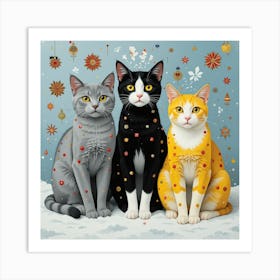 Christmas Cats Art Print