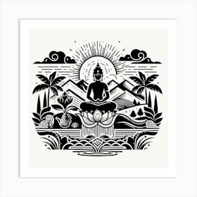 Buddha In Lotus Pose Art Print