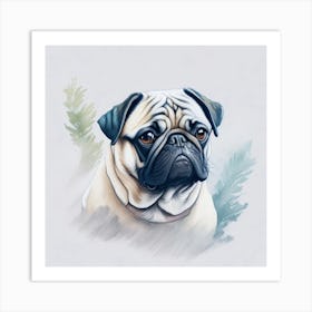 Pug Dog Portrait 1 Art Print