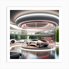 Futuristic Car Showroom Art Print