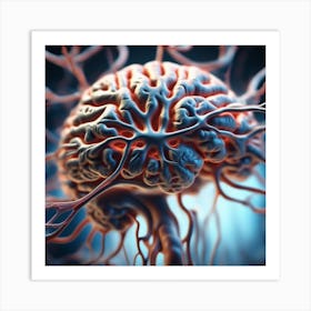 Brain With Nerves Art Print