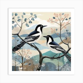 Bird In Nature Magpie 5 Art Print