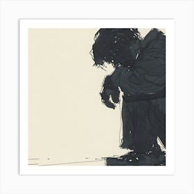 Sad Man Art Print