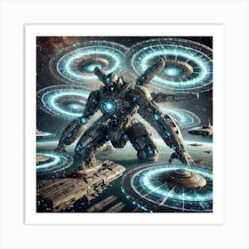 A Sci Fi Scene Featuring Orbitron, The Cosmic Enfo Art Print