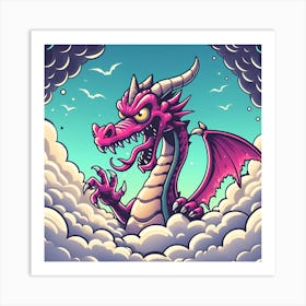 Cartoon Dragon Art Print