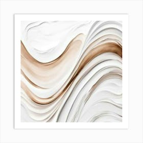 White And Brown Abstract Painting Art Print