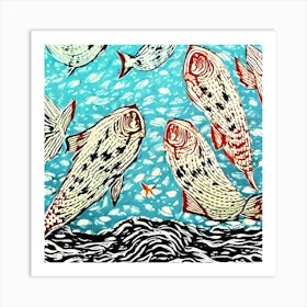 Abstract Fish In The Sea Art Print