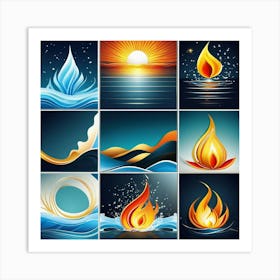 Water And Fire Art Print