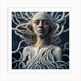 Woman With A Serpent'S Head Art Print