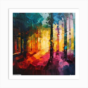 Sunrise In The Forest Art Print