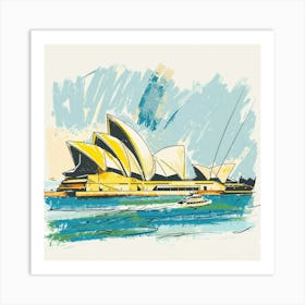 A Sydney Opera House In Sydney Expressive Stroke 1720433386 2 Art Print