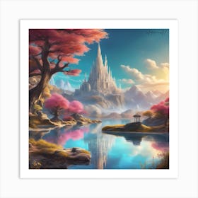 Castle On A Lake Art Print