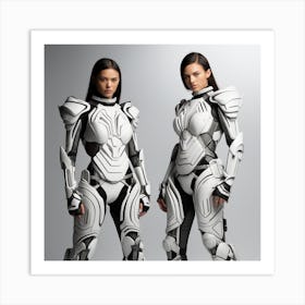 Models From The Future International Award Winning Photography, Wearing Brand Futuristic Armor Exoskeletons (1) Art Print