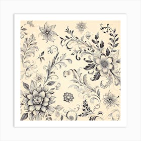 Floral Design Set Art Print