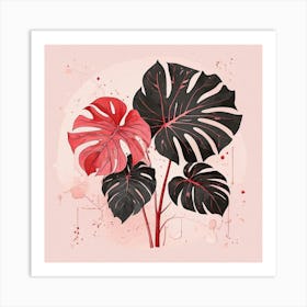 Pink And Red Plant Illustration Munster Thai Cons tell Art Print