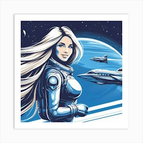 Space Girl by dee Art Print