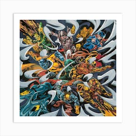 comic book and abstract design Art Print Art Print