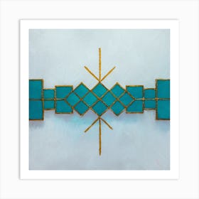 Turquoise Squares Art Print