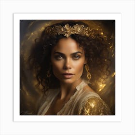 Portrait Of A Woman In Gold Art Print