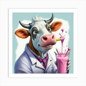 Cow Milkshake Art Print