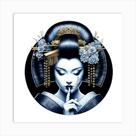 Japan Traditional Geisha Illustration By Ad 105 Art Print