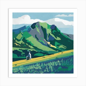 Cadair Idris Wales Colourful Mountain Illustration Poster 1 Art Print