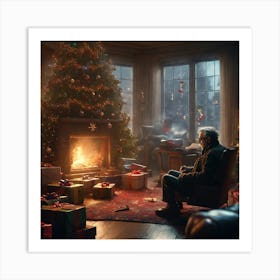 Christmas In The Living Room 21 Art Print