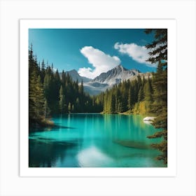 Blue Lake In The Mountains 3 Art Print