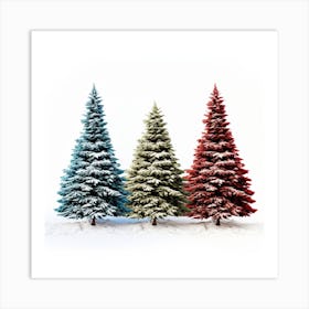 Three Christmas Trees 1 Art Print