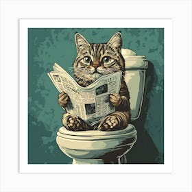 Cat Reading Newspaper 1 Poster