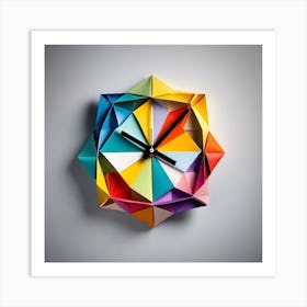 Origami Clock Art Print