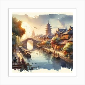 Chinese Village 4 Art Print