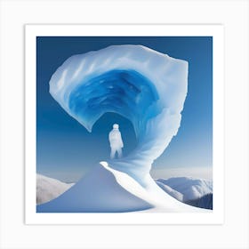 The Ice Wave, Blue & White Art Print