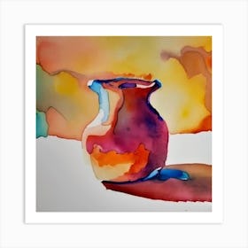 Watercolor Of A Vase Art Print