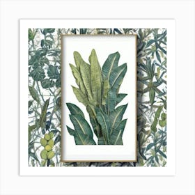 Tropical Leaves Jardin Majorelle, Morocco Vintage Botanical Art Print Art Print