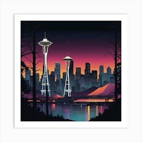 Seattle Skyline Art Print