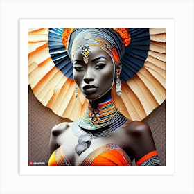 Firefly Beautiful Africanpowerful Queen Warrior Dressed In A Classic And Chic African Loincloth For Art Print