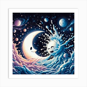 Moon And The Stars 1 Art Print