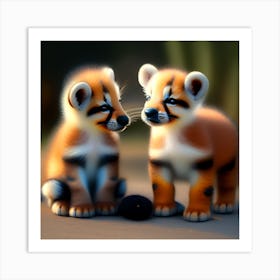 Tiger Cubs Art Print