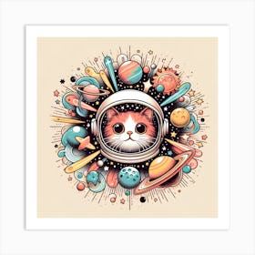 Cat In Space Art Print